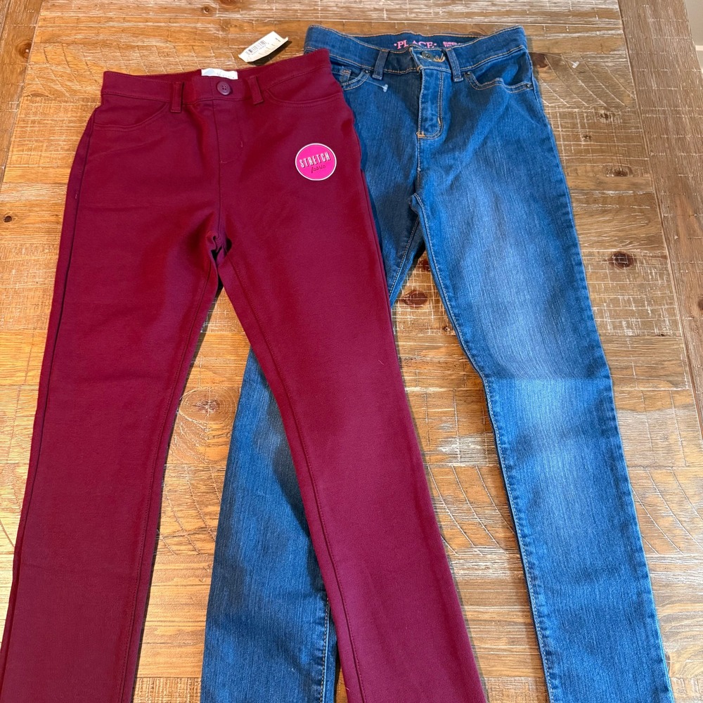LOT Childrens Place Girls 12 Slim Super Skinny Jeans Stretch Pants NEW Blue